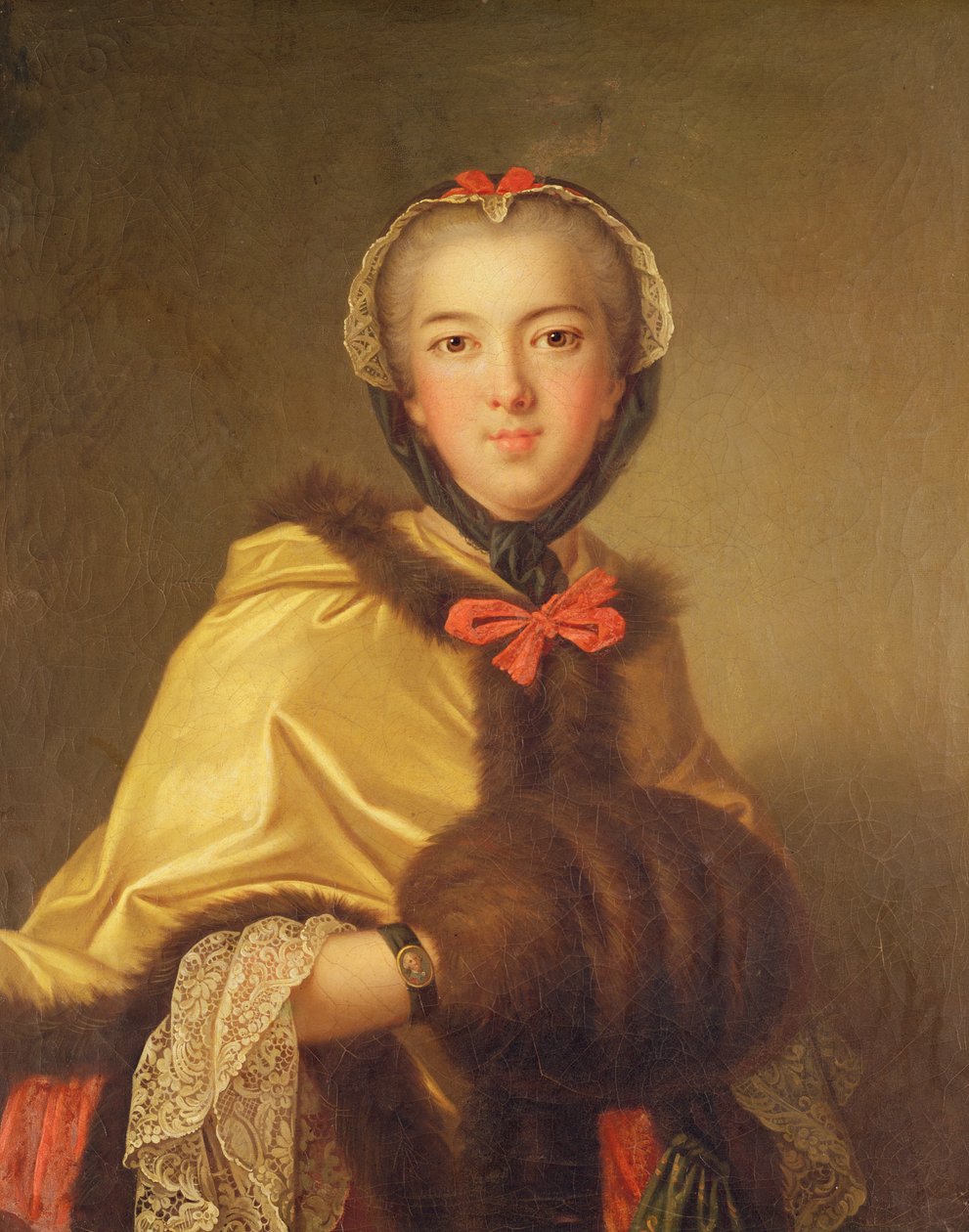 Retrato de Louis-Henriette de Bourbon-Conti, con bufanda de Jean Marc Nattier