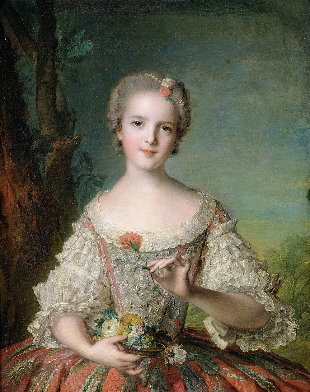 Retrato de Madame Louise de France (1737-87) en Fontevrault, 1748 de Jean Marc Nattier