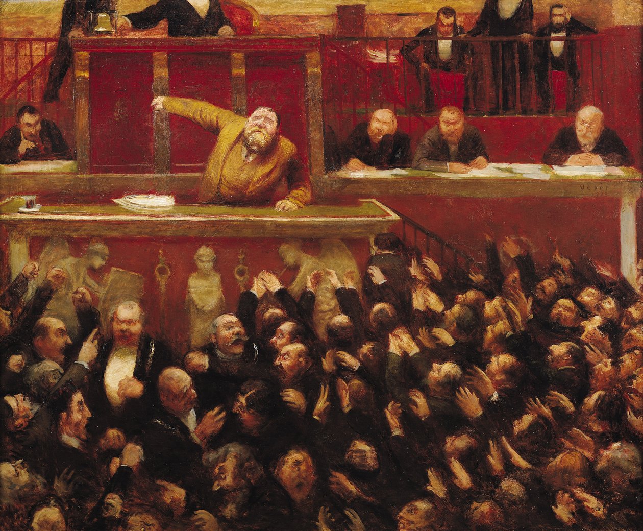 Jean Jaurès (1859-1914) hablando en la tribuna de la Cámara de Diputados, 1903 de Jean Veber