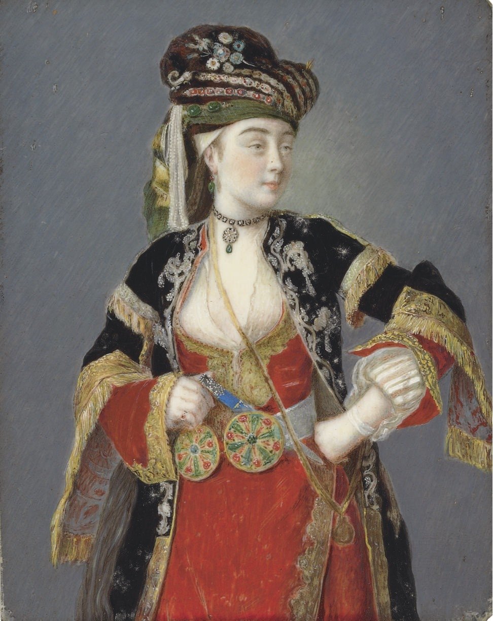 Retrato presunto de Laura Tarsi con traje turco de Jean Étienne Liotard
