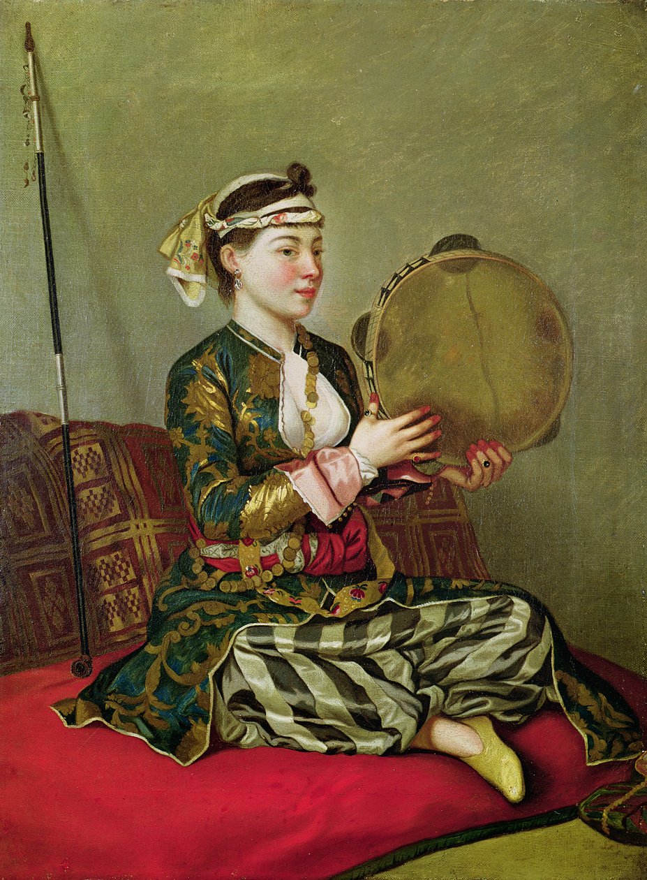Mujer turca con pandereta de Jean Étienne Liotard