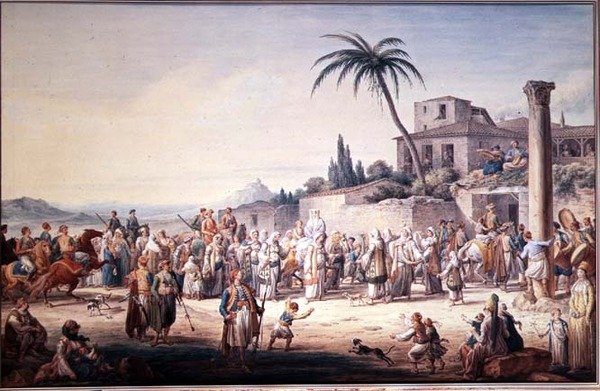 Un matrimonio en Atenas, c.1776 de Jean Baptiste Hilair