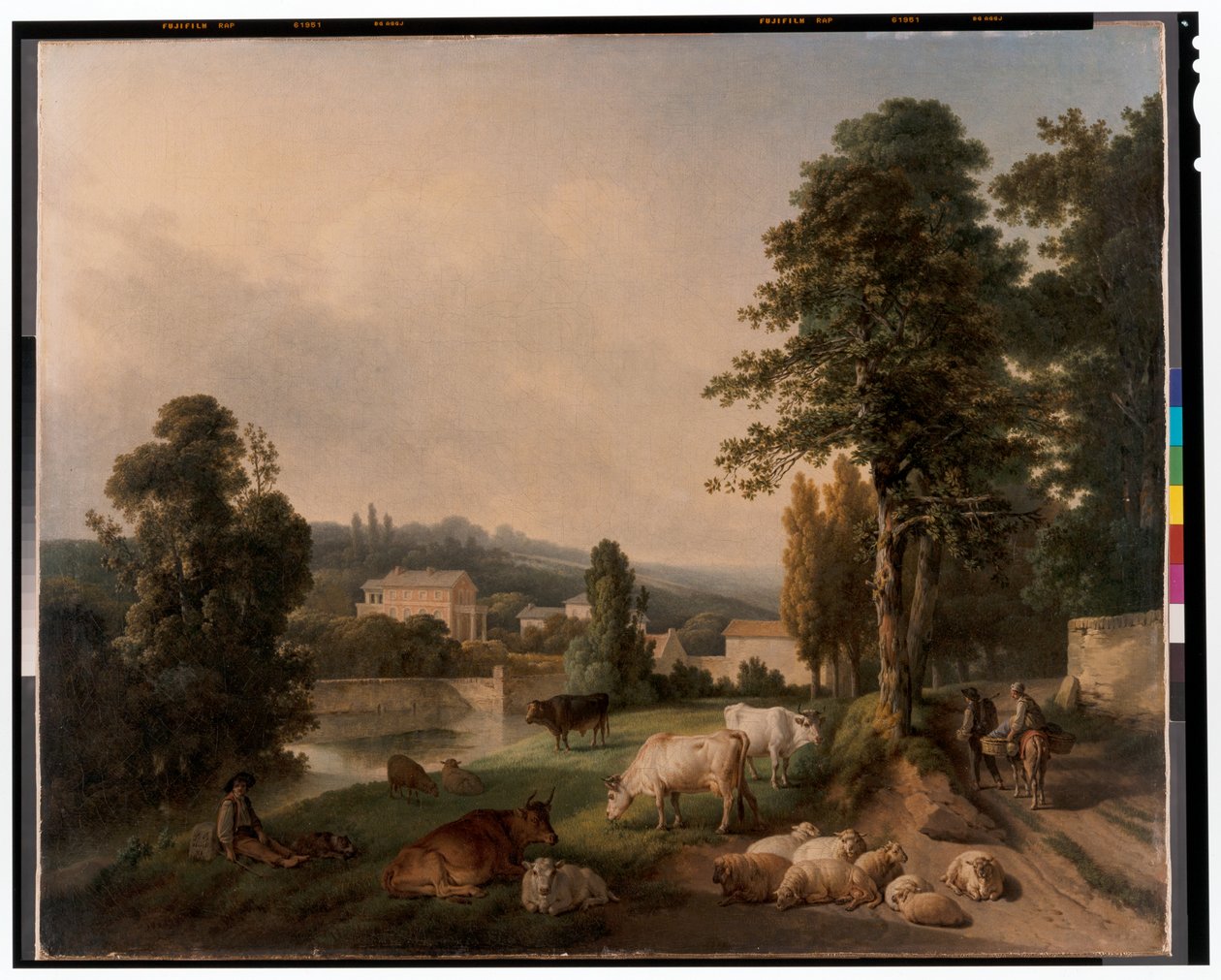 Paisaje con vacas de Jean Baptiste Huet
