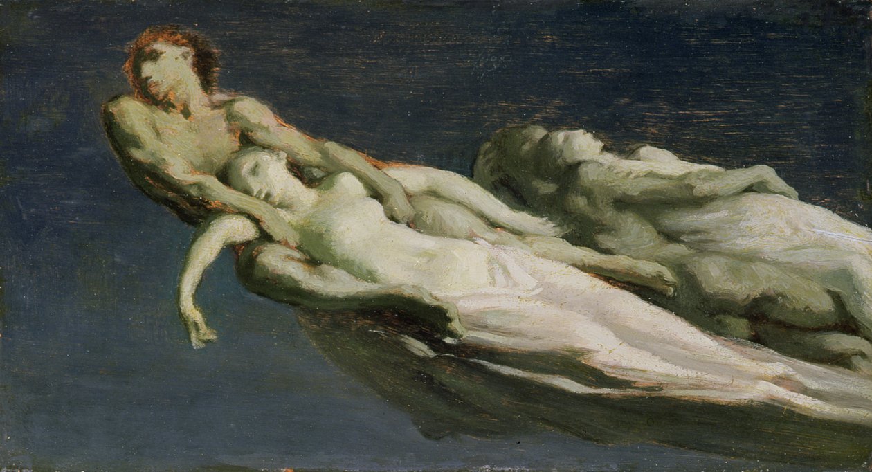 Las estrellas fugaces (óleo sobre tabla) de Jean Francois Millet