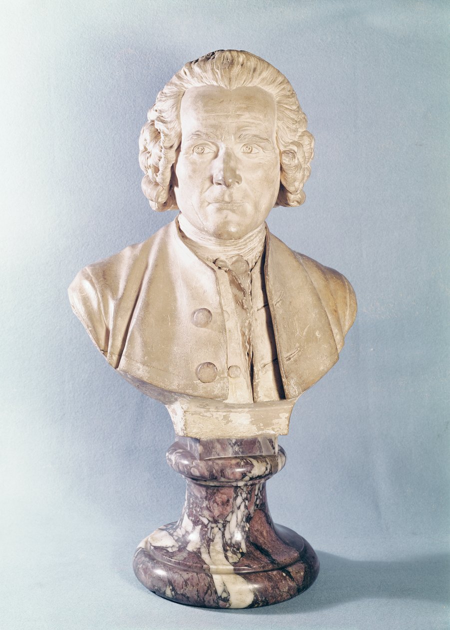 Busto de Jean-Jacques Rousseau (1712-78) (mármol) de Jean Antoine Houdon