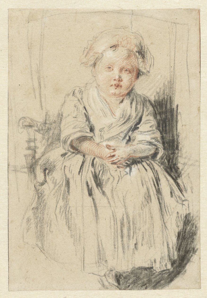 Niño sentado en una silla de Jean Antoine Watteau