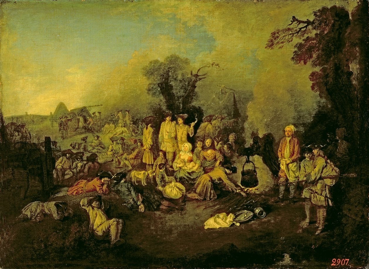 Campamento gitano de Jean Antoine Watteau