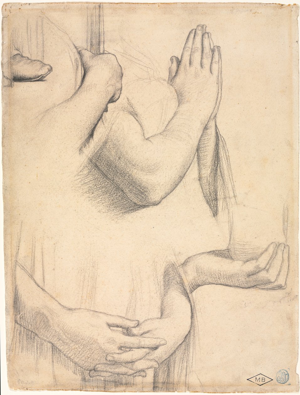 Estudio de manos, 1842 de Jean Auguste Dominique Ingres