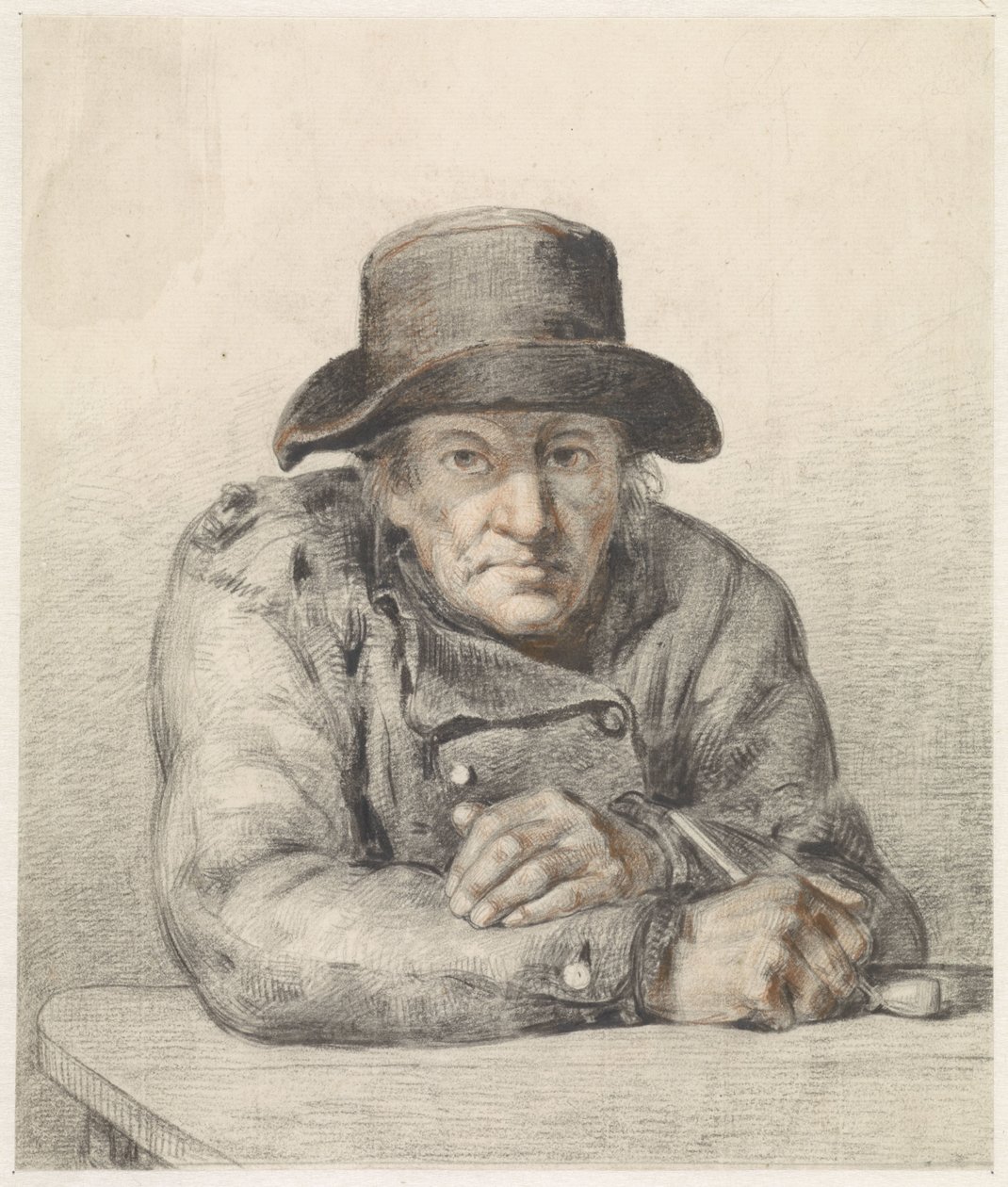 Anciano con pipa de Jean Augustin Daiwaille