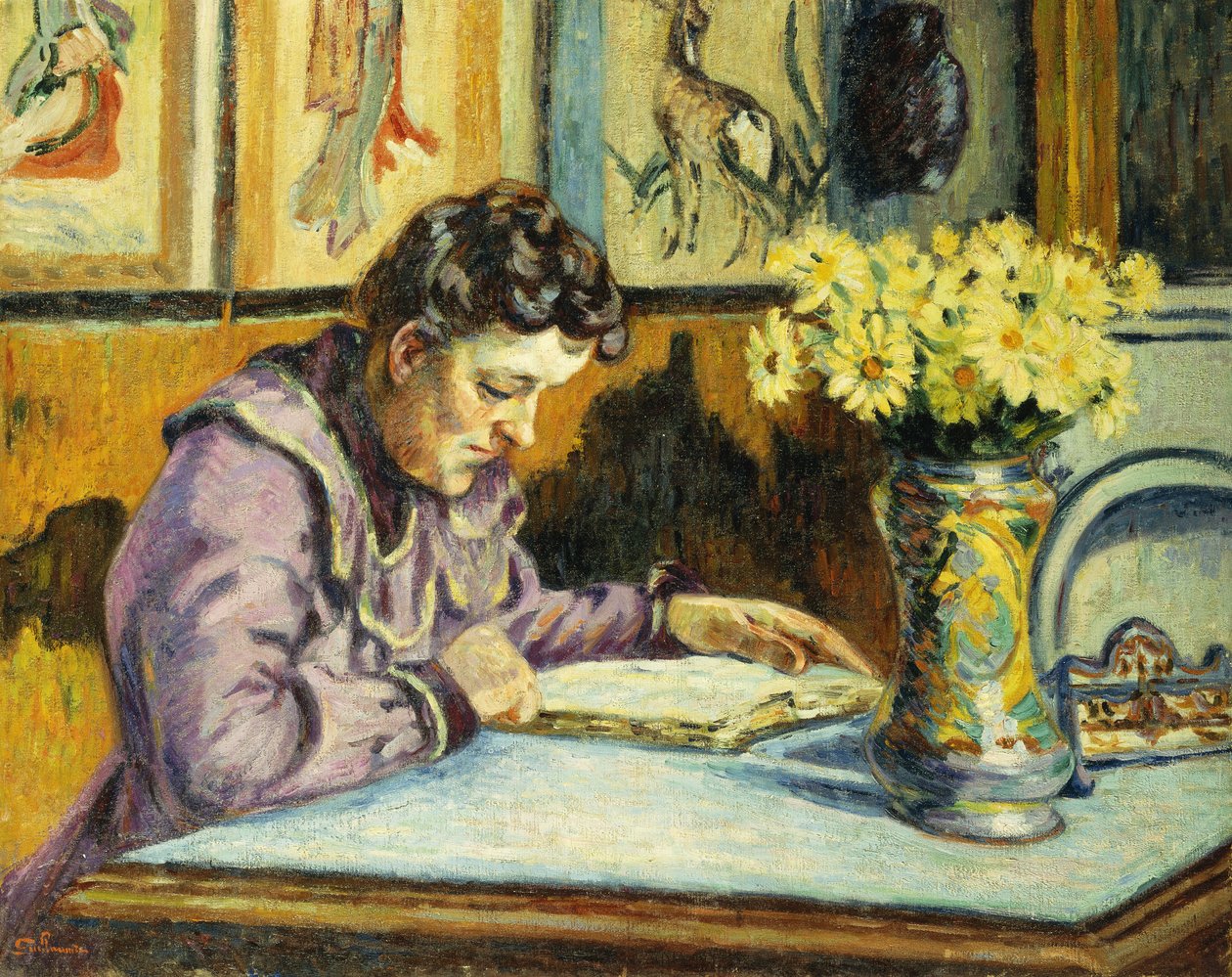 Mujer leyendo, c.1895 de Jean Baptiste Armand Guillaumin