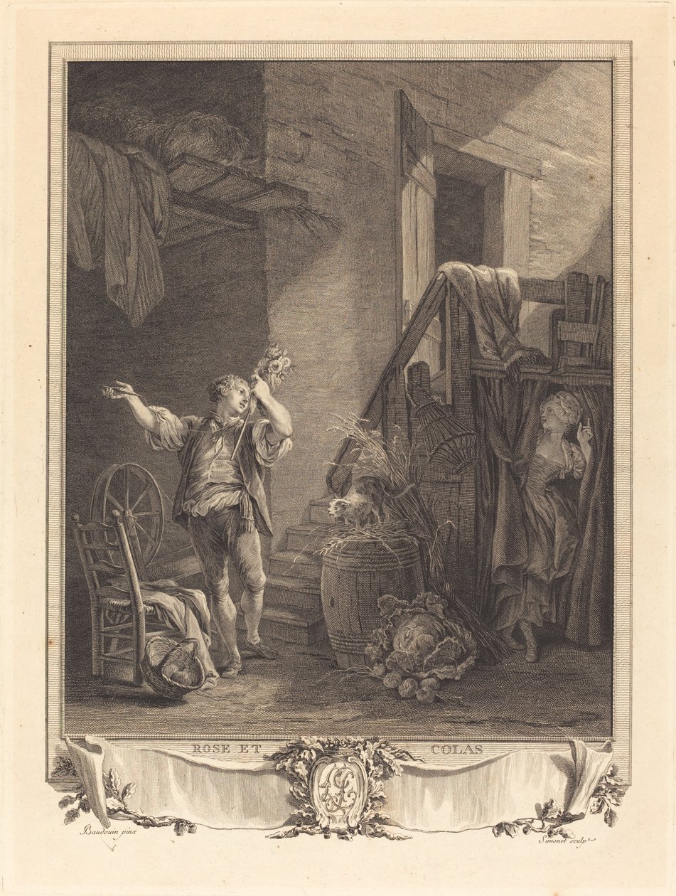 Rosa y Colas de Jean Baptiste Blaise Simonet after Pierre Antoine Baudouin