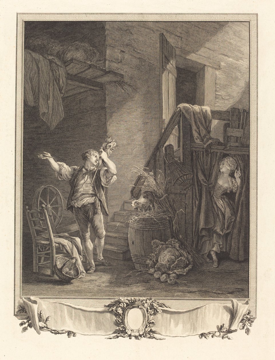 Rosa y Colas de Jean Baptiste Blaise Simonet after Pierre Antoine Baudouin