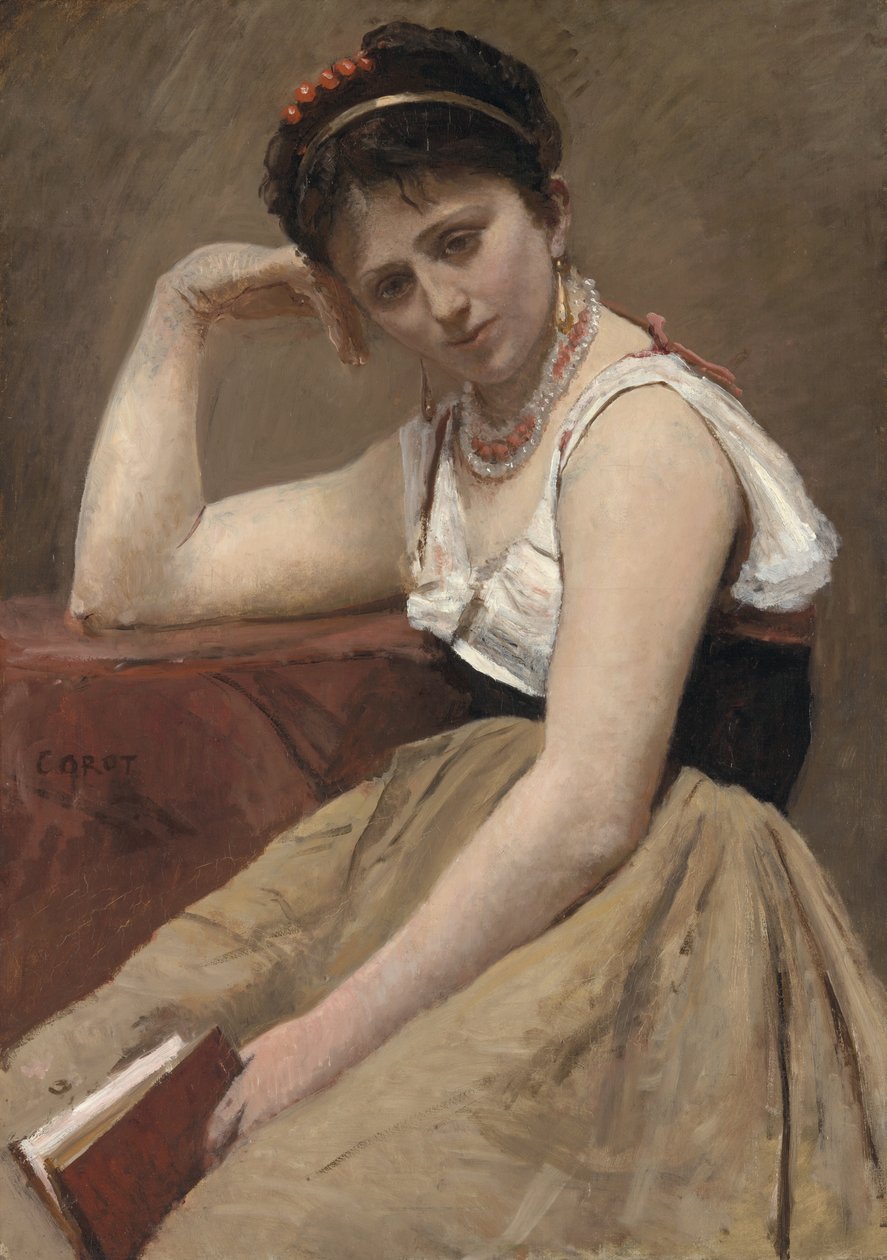 Lectura interrumpida de Jean Baptiste Camille Corot