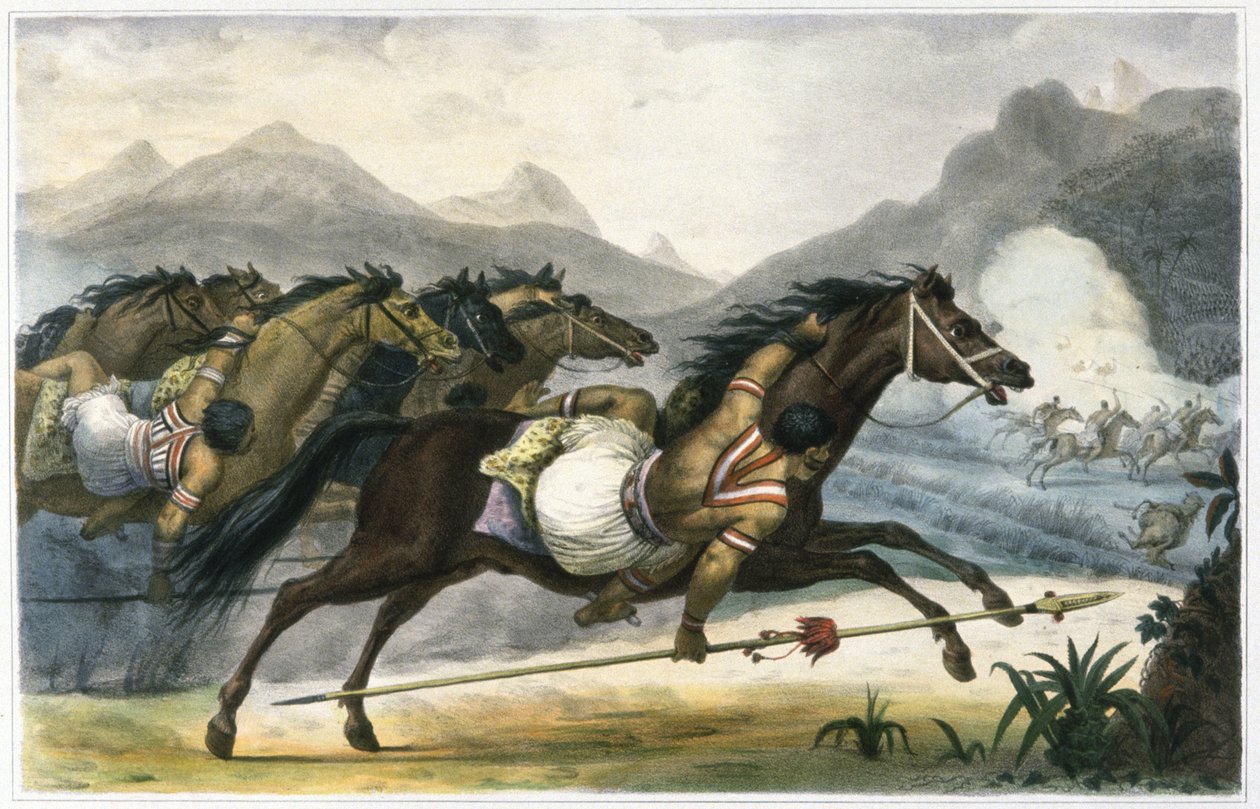 Carga de los indios Cuangurus de Jean Baptiste Debret