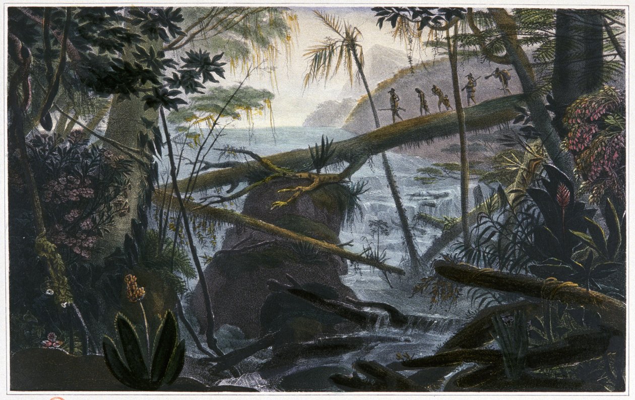Indios cruzando el río Parahiba de Jean Baptiste Debret