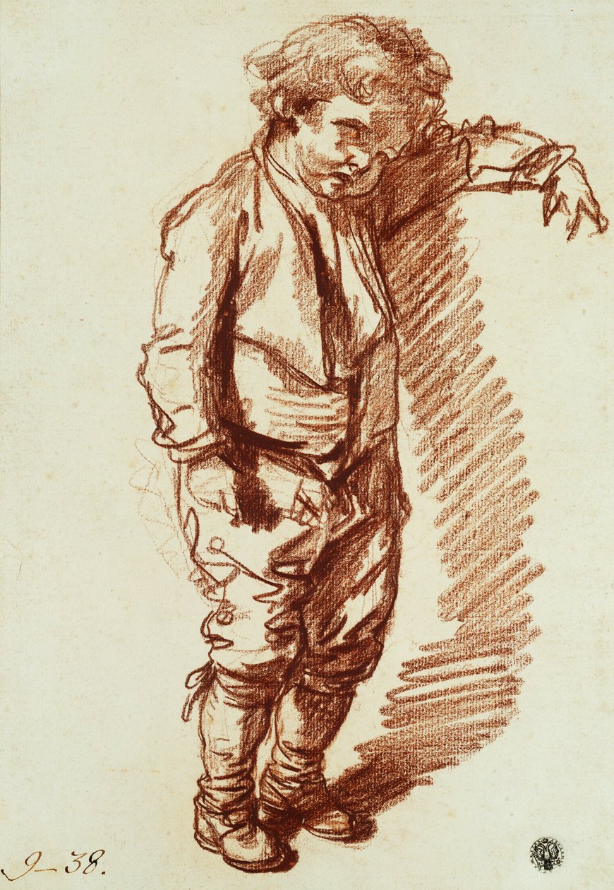 Un Niño Pequeño de Pie de Jean Baptiste Greuze