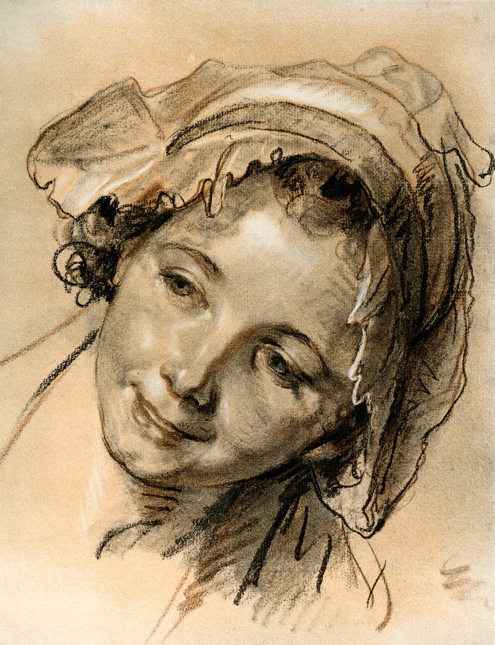 Estudio de cabeza de una niña de Jean Baptiste Greuze