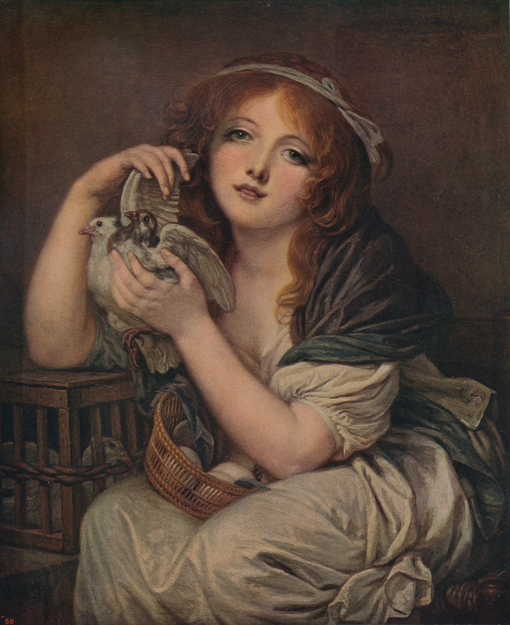 Mujer con palomas de Jean Baptiste Greuze