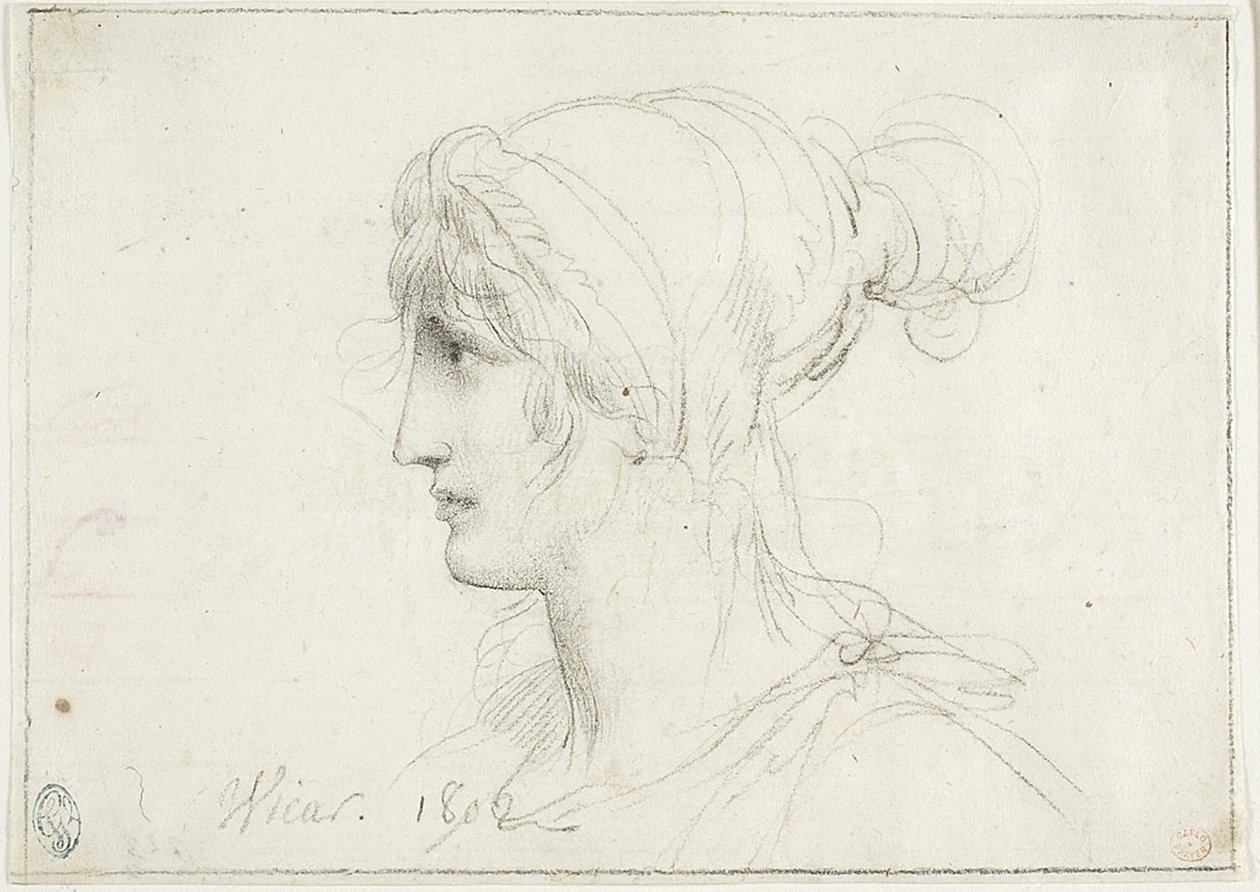 Perfil de una mujer de Jean Baptiste Joseph Wicar