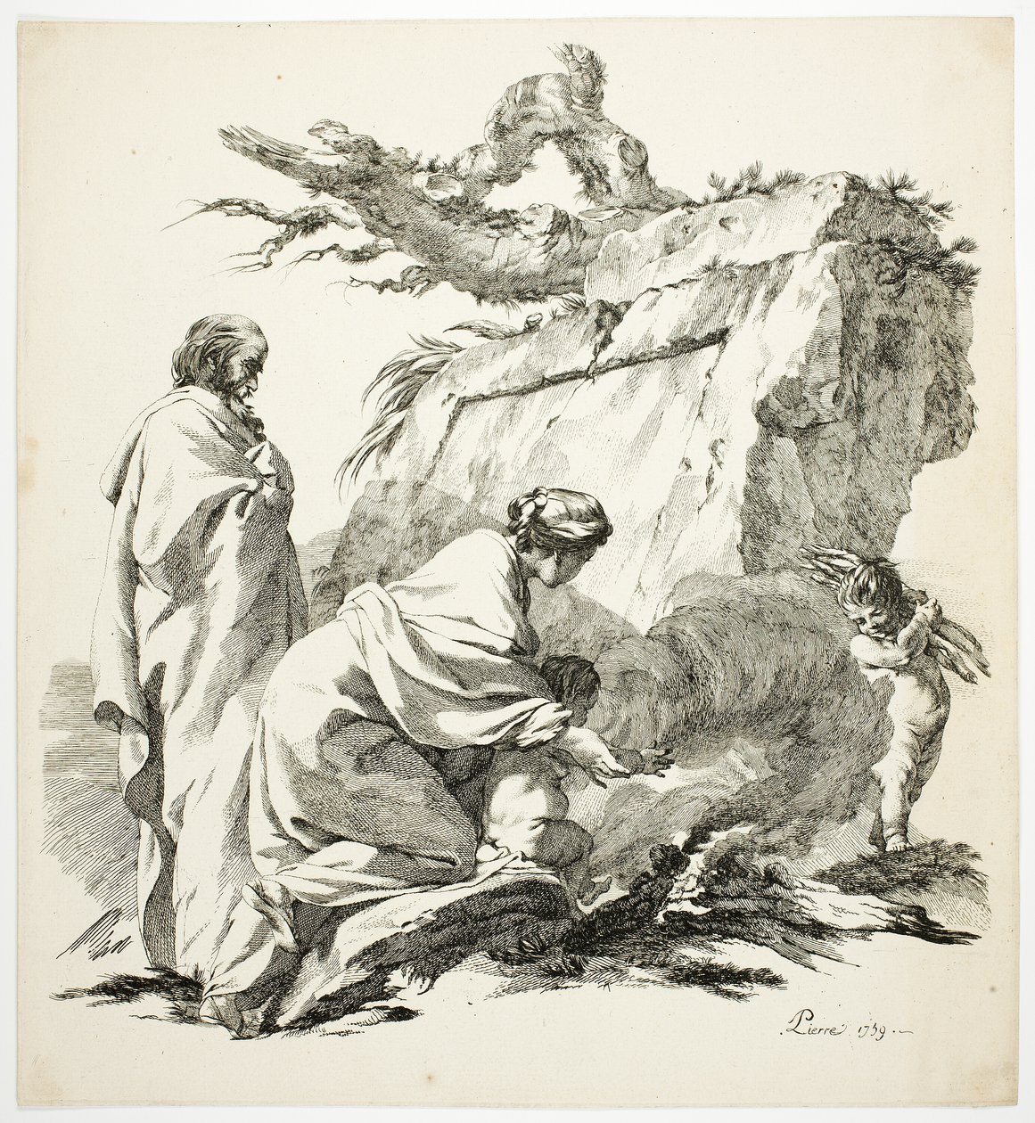 La huida a Egipto de Jean Baptiste Marie Pierre