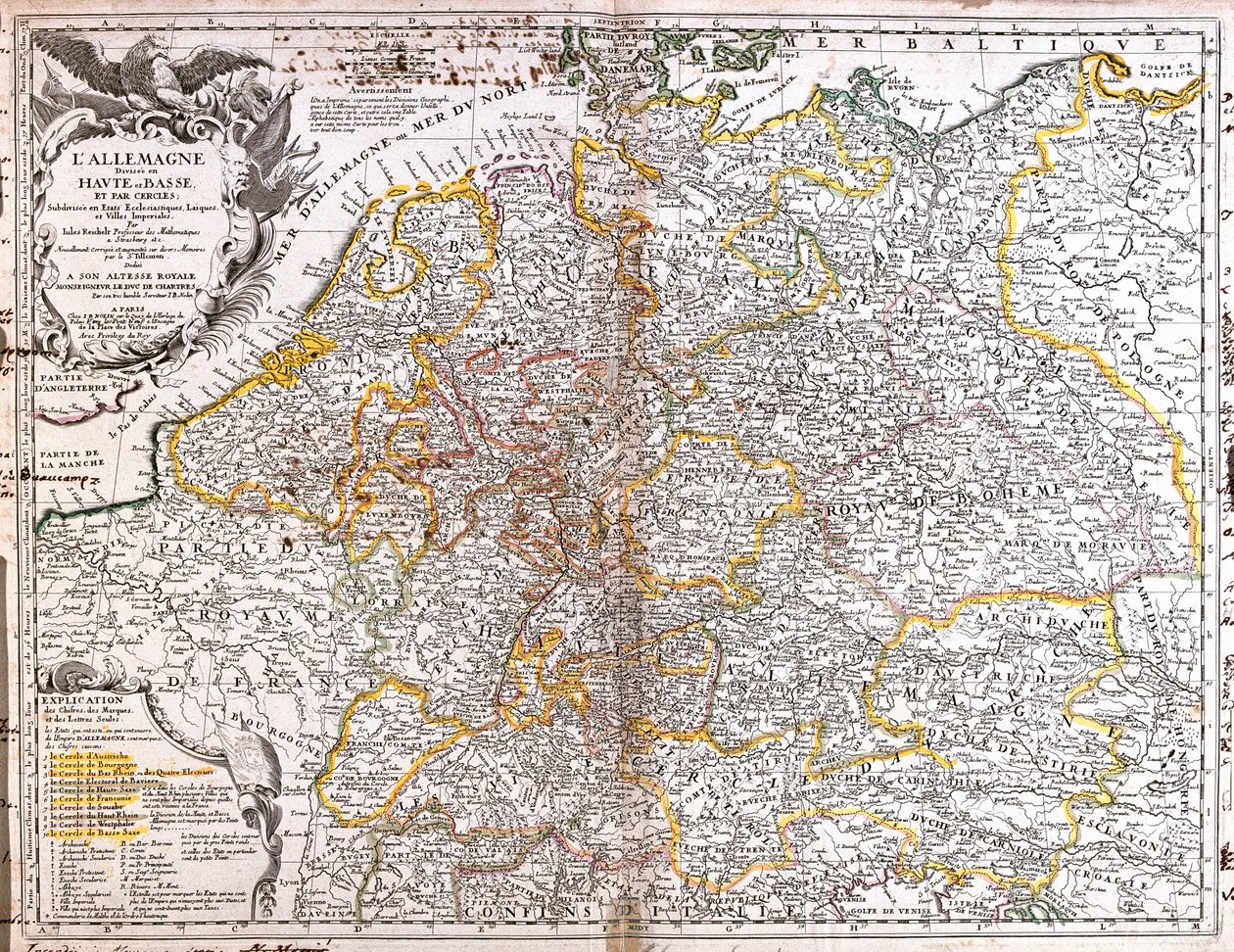 Mapa de Alemania (1703) de Jean Baptiste Nolin
