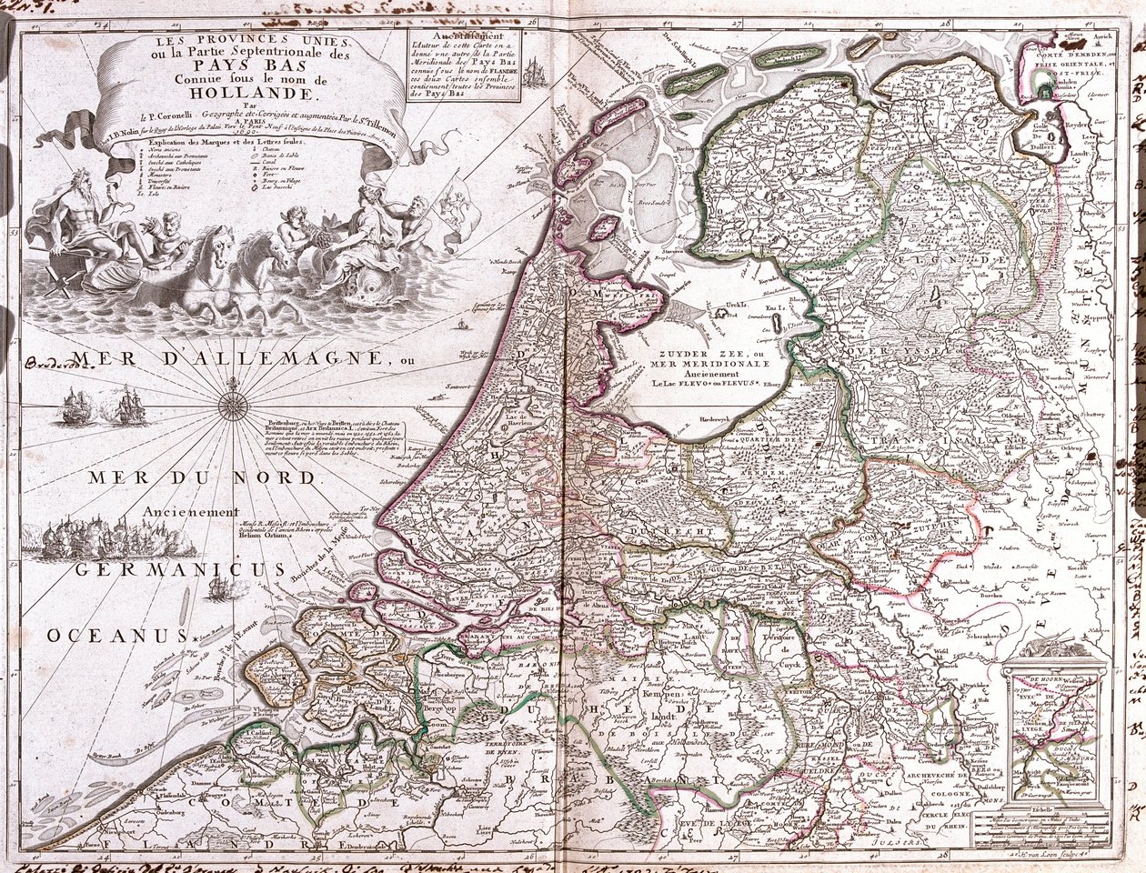 Mapa de los Países Bajos de Jean Baptiste Nolin