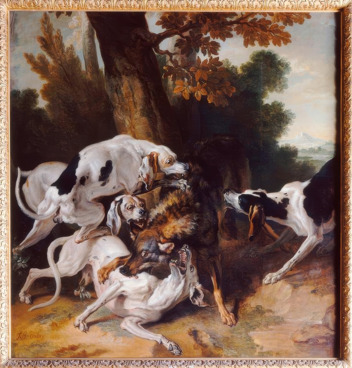 J.-B.Oudry, La caza del lobo (Wolfsjagd) de Jean Baptiste Oudry