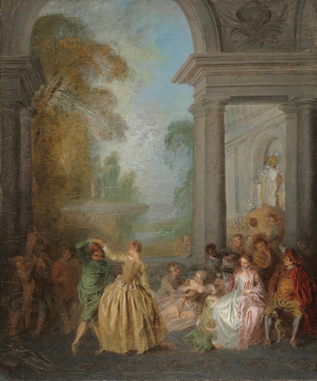 Bailarines en un pabellón de Jean Baptiste Pater