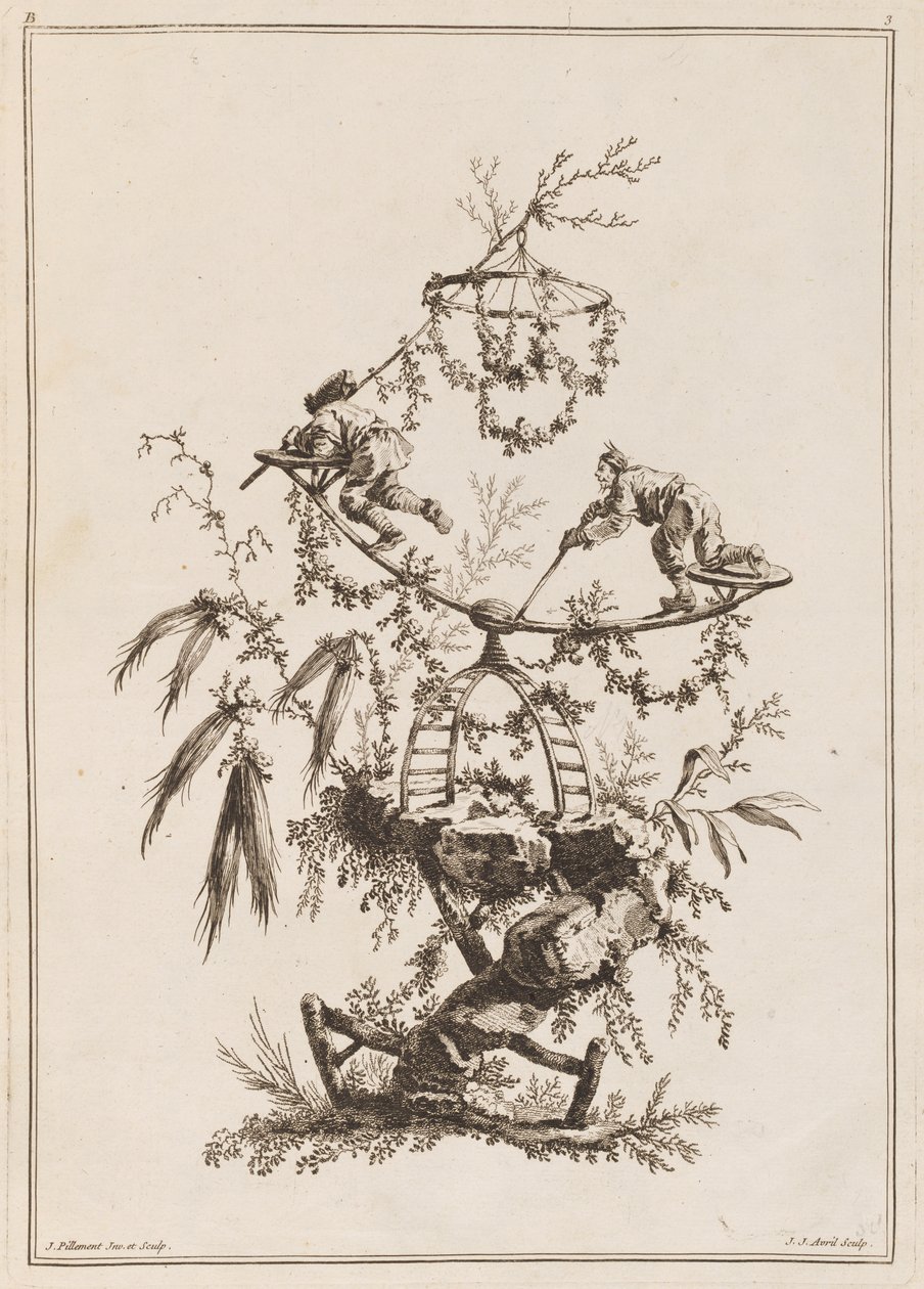 Placa 3, "Cahier de Blançoire Chinoises" de Jean Baptiste Pillement