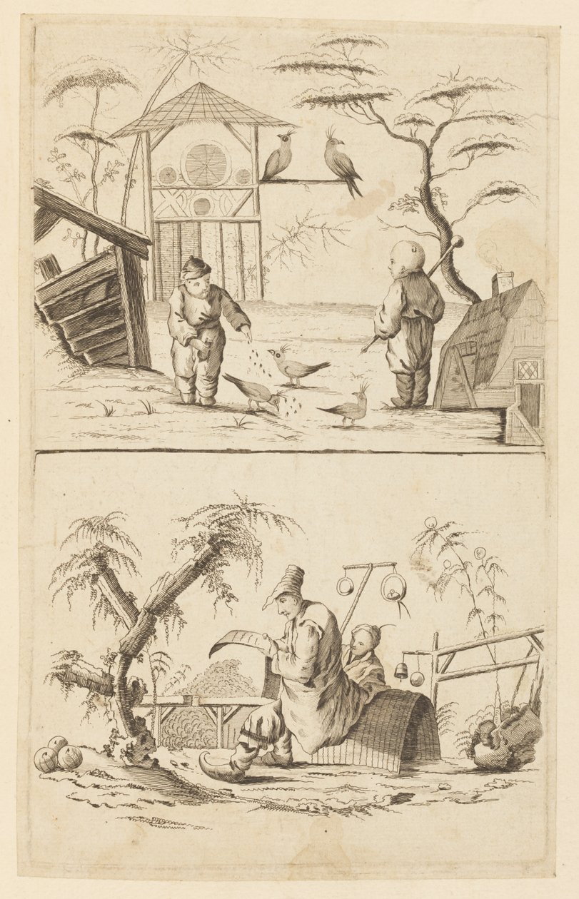 Dos escenas chinas de Jean Baptiste Pillement