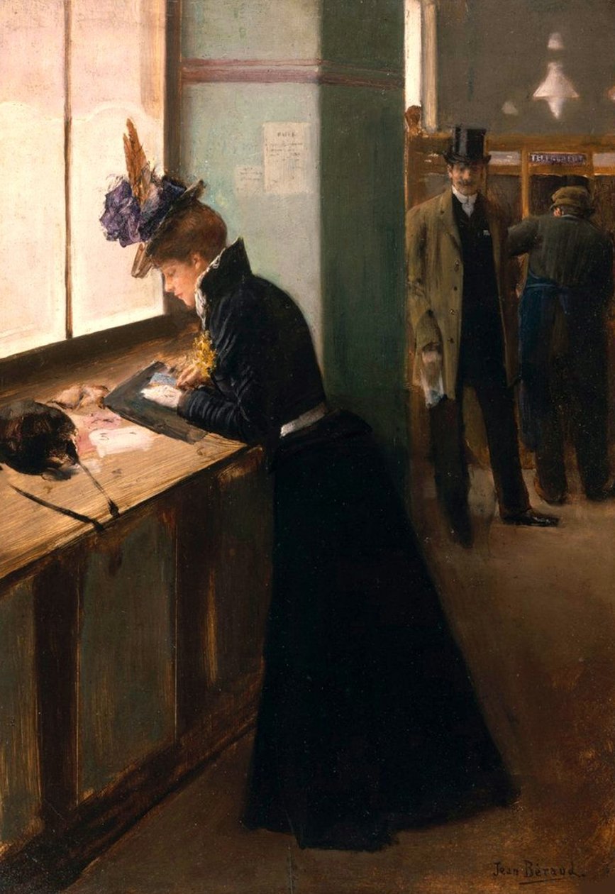 En la oficina del telégrafo de Jean Beraud