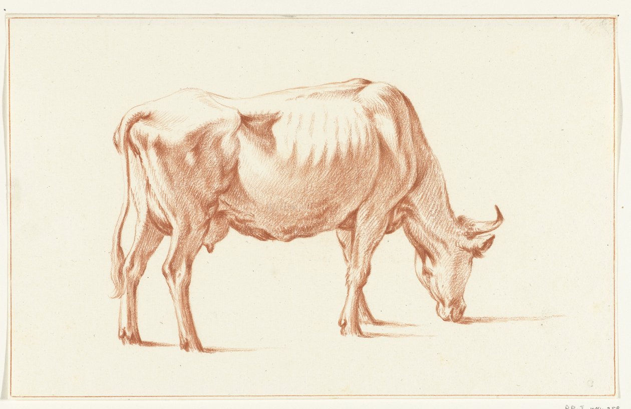 Vaca pastando, a la derecha de Jean Bernard