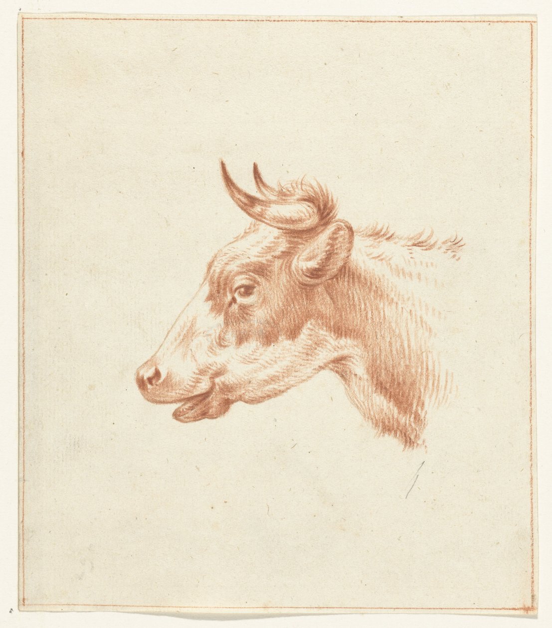Cabeza de vaca, a la izquierda de Jean Bernard