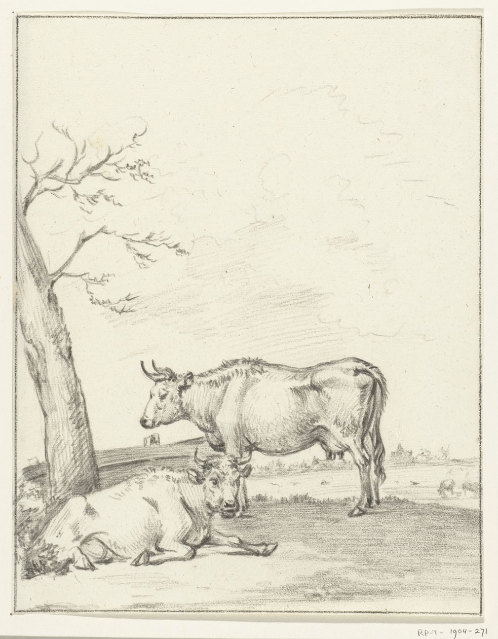 Vaca de pie y reclinada de Jean Bernard