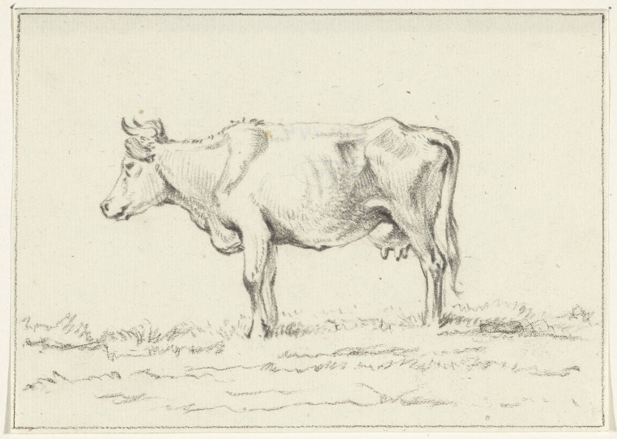 Vaca de pie, a la izquierda de Jean Bernard