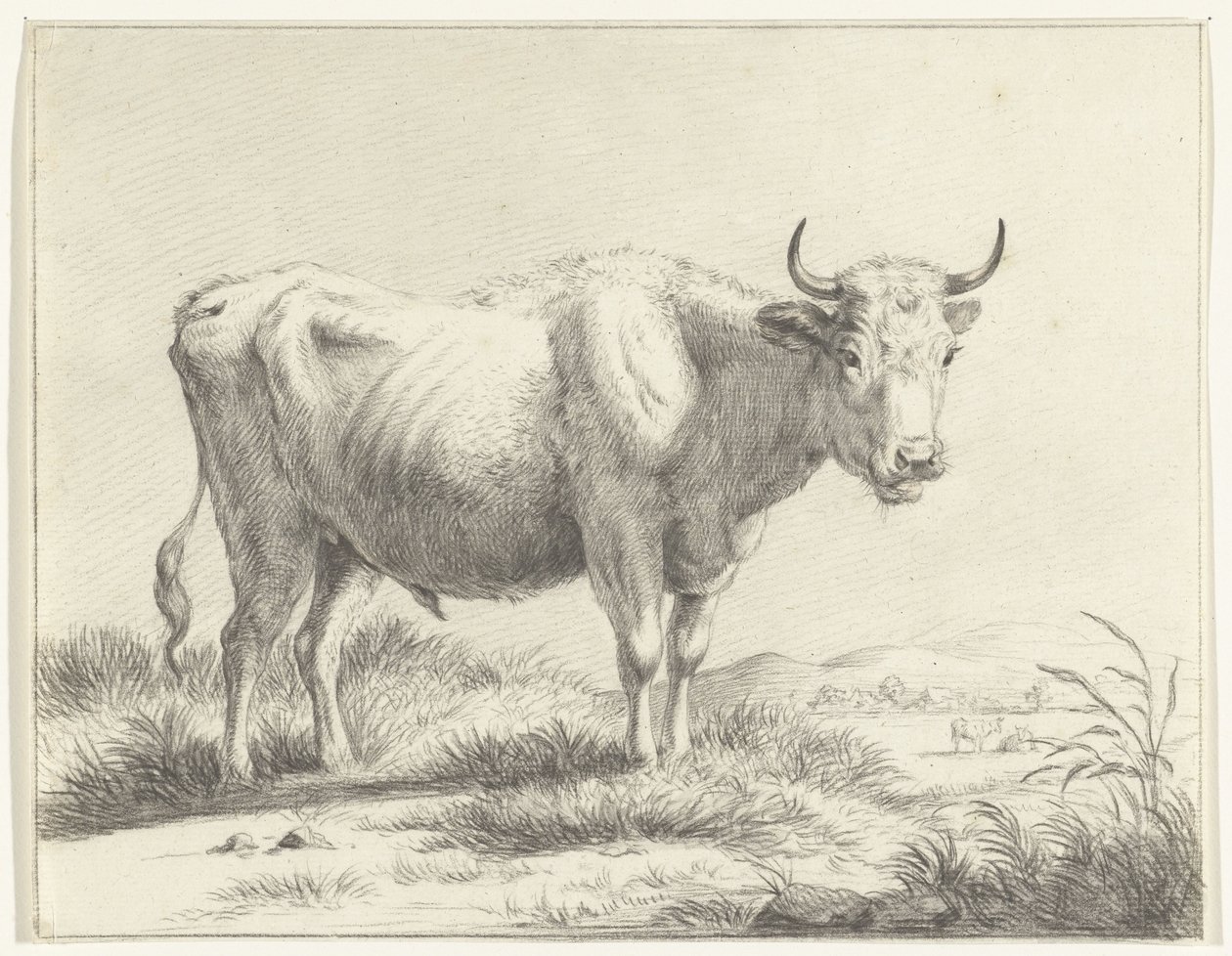 Vaca de pie, a la derecha de Jean Bernard