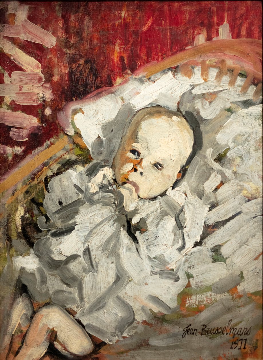 Niño en una cuna de Jean Brusselmans