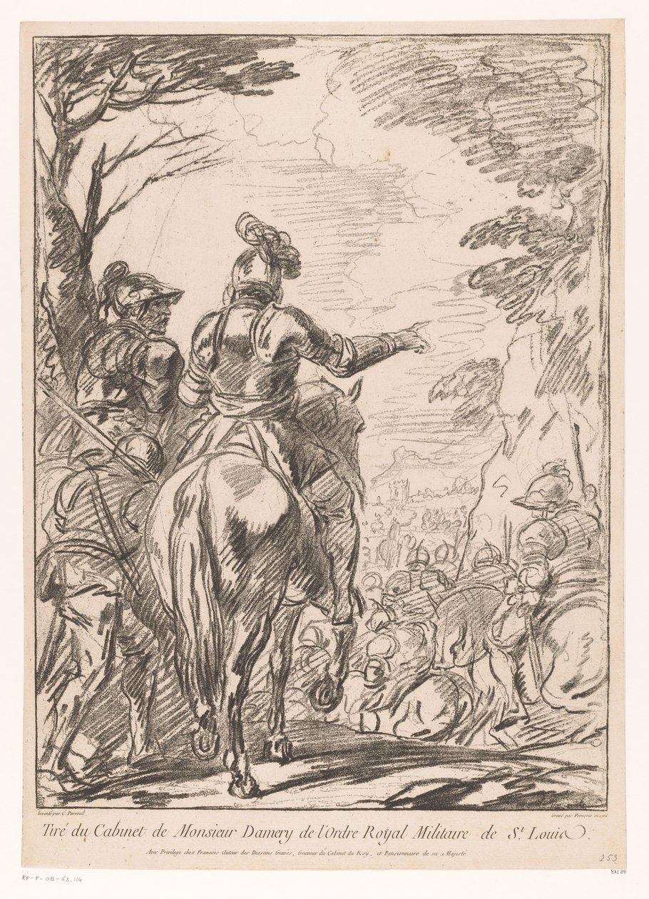 Dos soldados a caballo Detener a los caballeros de Jean Charles François