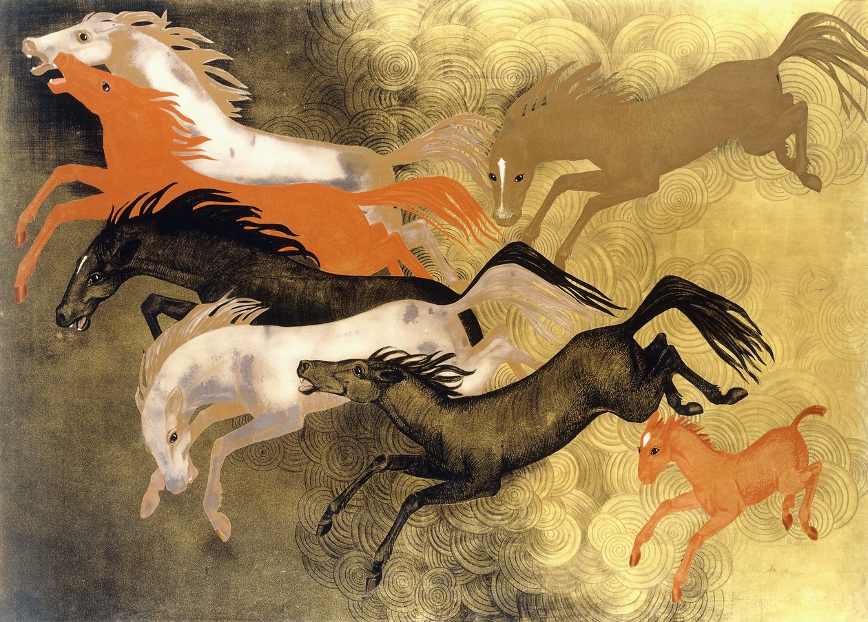 Caballos danzantes, c.1950 de Jean Dunand