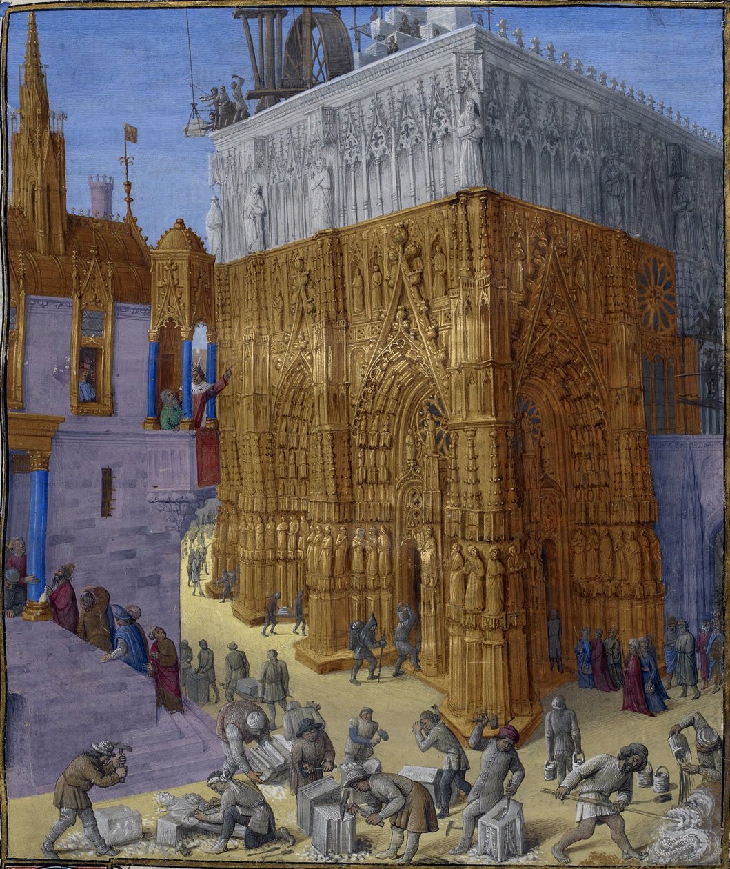 Construcción del Templo de Jerusalén de Jean Fouquet