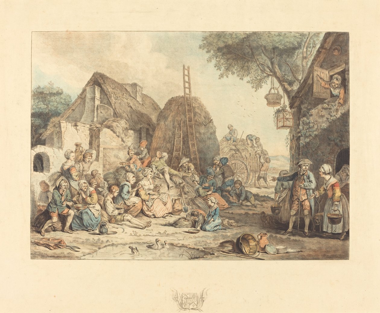 El almuerzo de los cosechadores, 1774 de Jean Francois Janinet