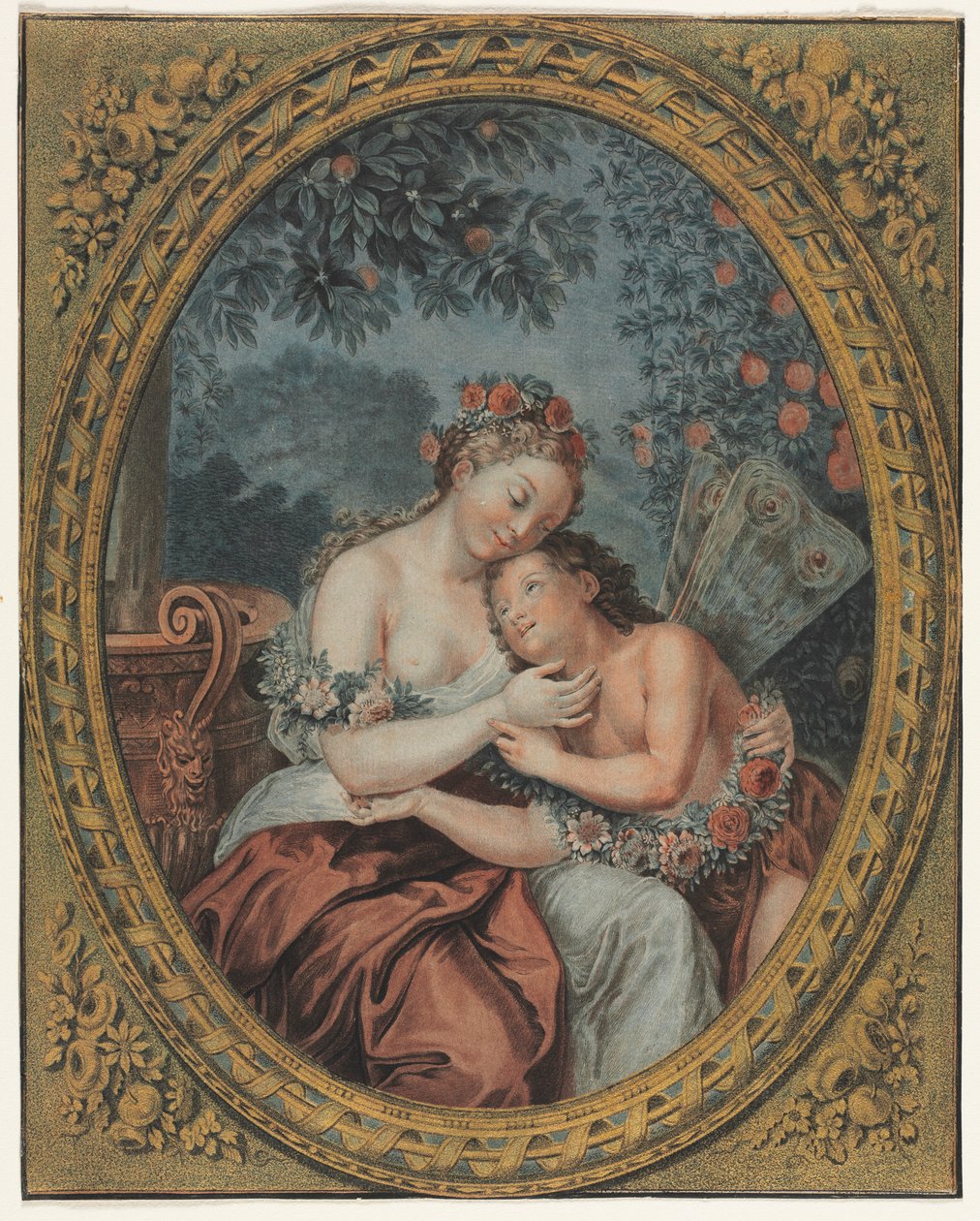 Zephyre y Flore, c. 1776 de Jean Francois Janinet