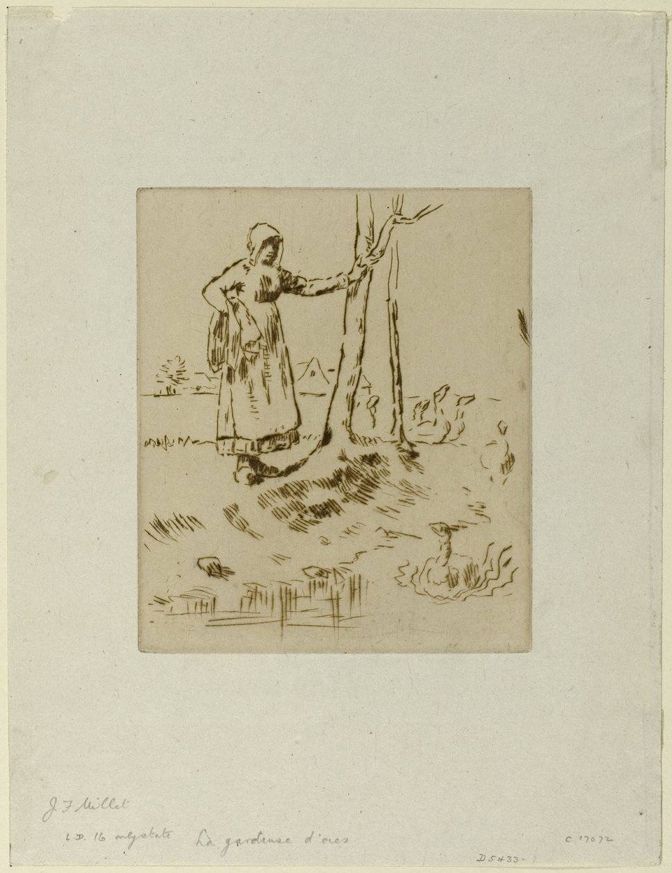 Una Niña Cuidando Gansos de Jean Francois Millet