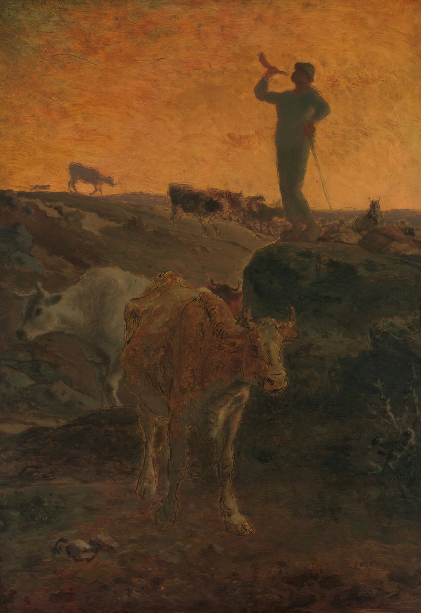 Llamando a las vacas a casa, ca. 1872 de Jean Francois Millet