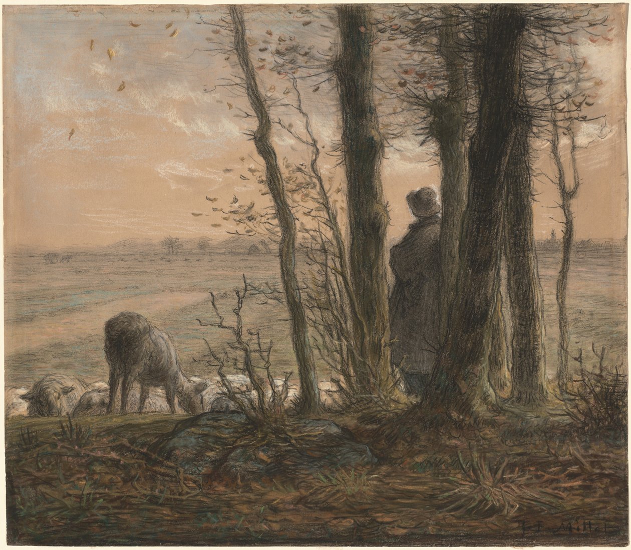 Hojas Caídas de Jean Francois Millet