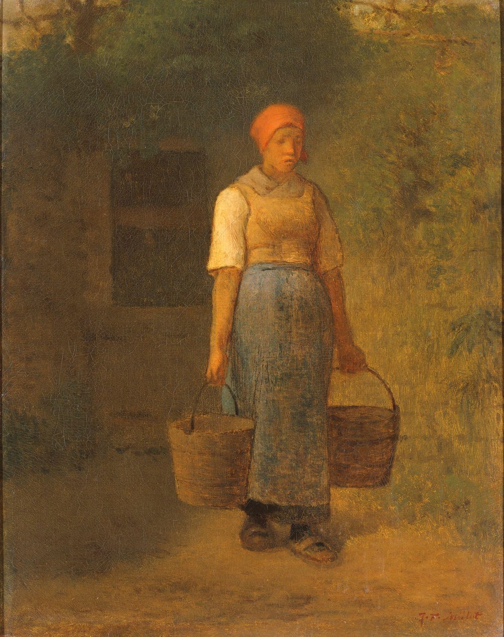 Chica cargando agua de Jean Francois Millet