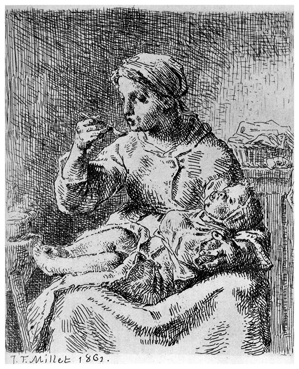 La Bouillie de Jean Francois Millet
