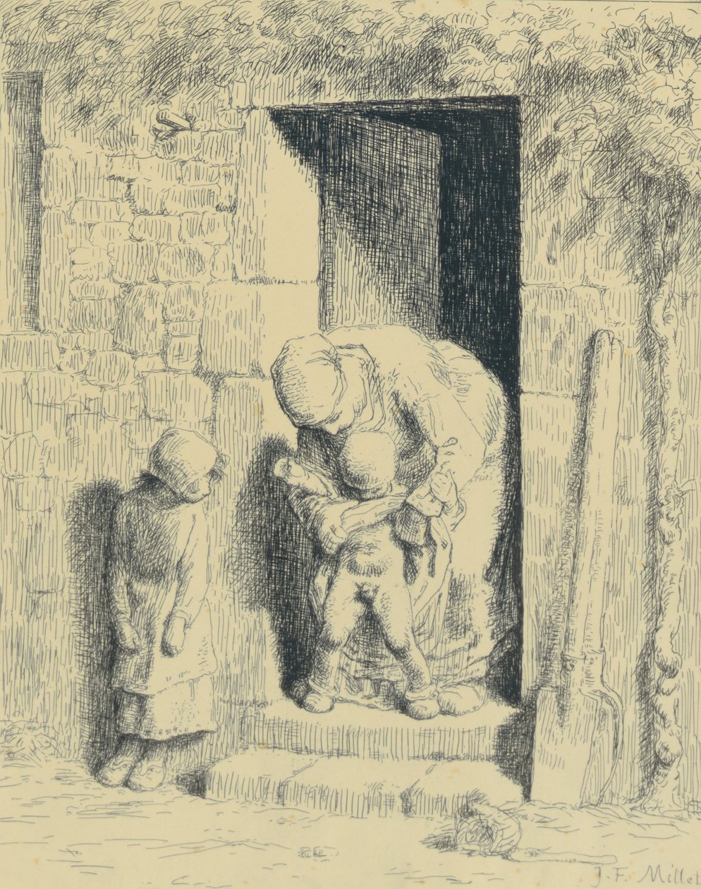 Cuidado maternal, 1862 de Jean Francois Millet