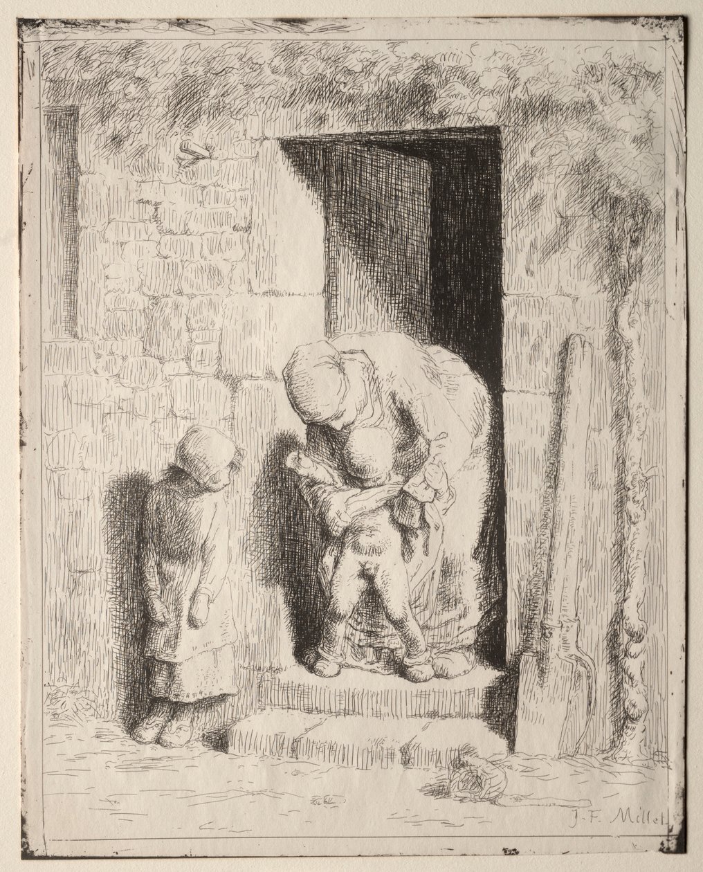 Precaución maternal de Jean Francois Millet