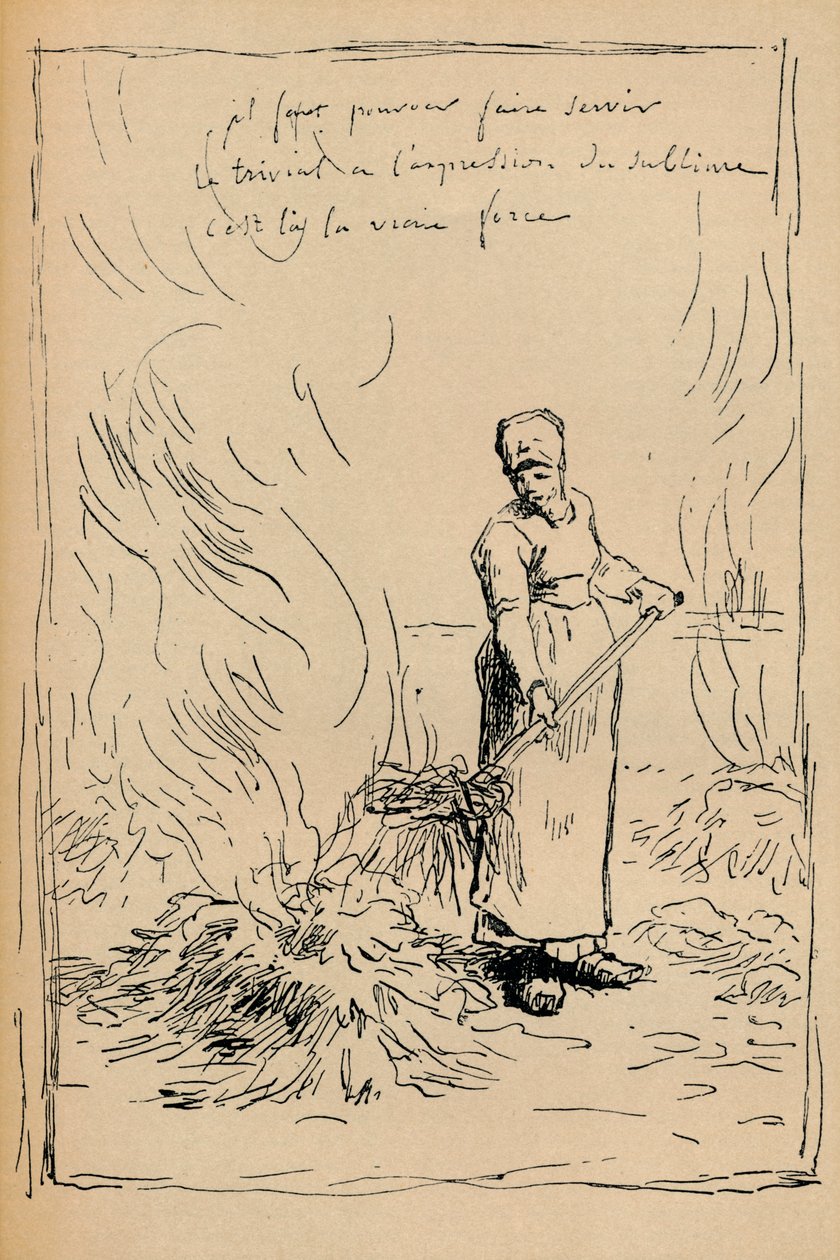 Campesino quemando maleza, siglo XIX de Jean Francois Millet